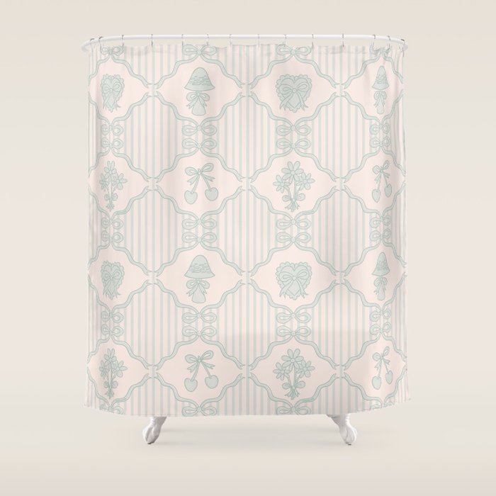 Eloise Print in Blue Shower Curtain Gallery Image 1