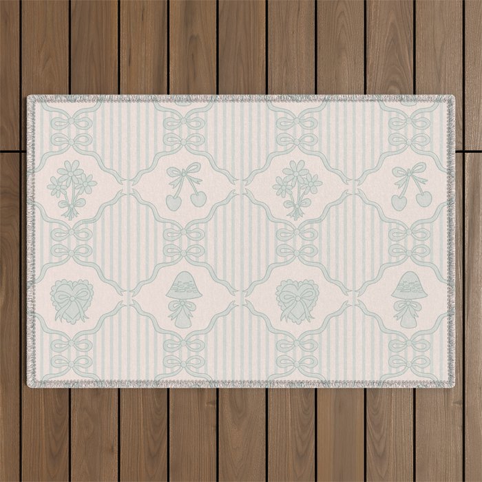 Eloise Print in Blue Outdoor Rug Gallery Image 1