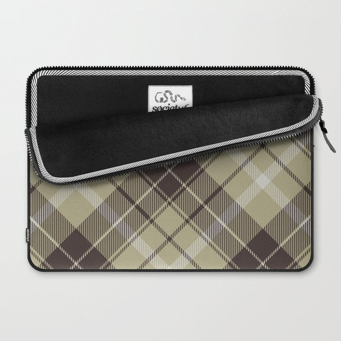 Modern Neutral Plaid Design Laptop Sleeve Gallery Image 2
