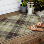 Modern Neutral Plaid Design Outdoor Rug Gallery Image 2