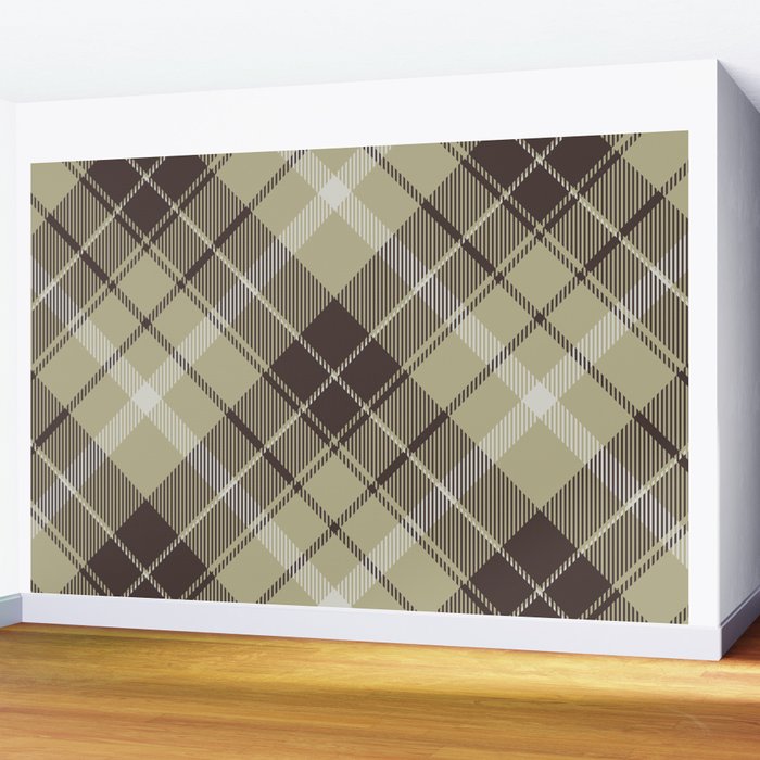 Modern Neutral Plaid Design Wall Mural Gallery Image 2