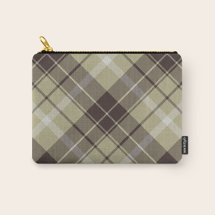 Modern Neutral Plaid Design Carry All Pouch Gallery Image 1