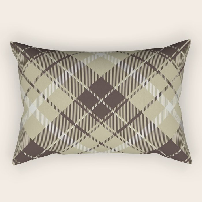 Modern Neutral Plaid Design Rectangular Pillow Gallery Image 1