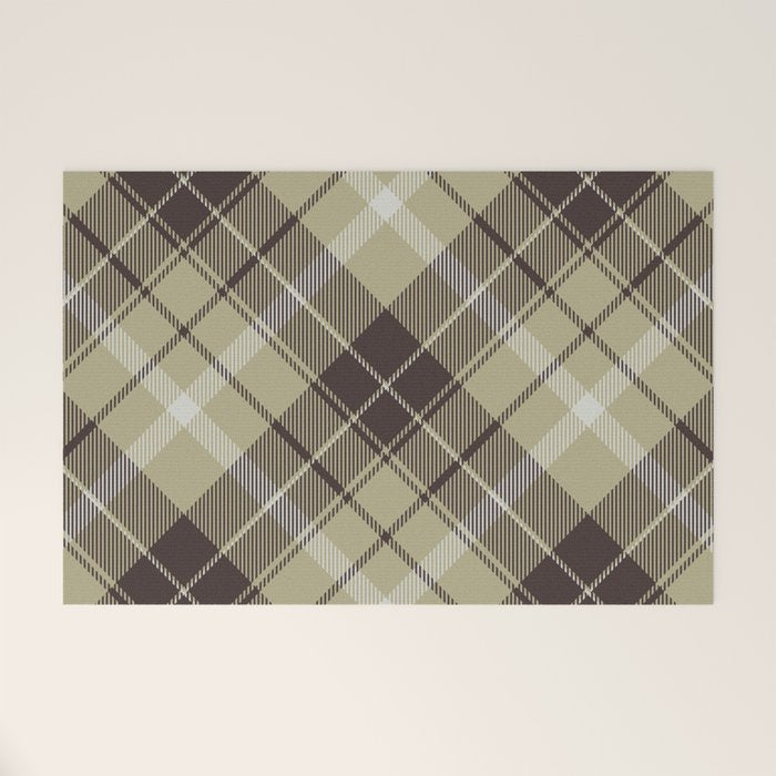 Modern Neutral Plaid Design Welcome Mat Gallery Image 1