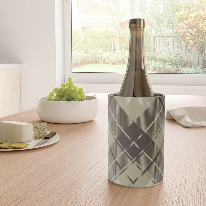 Modern Neutral Plaid Design Wine Chiller Gallery Image 4