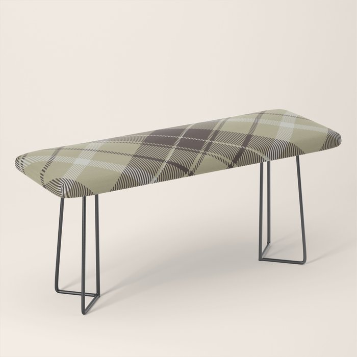 Modern Neutral Plaid Design Bench Gallery Image 1