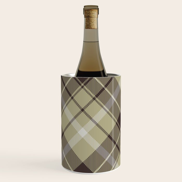 Modern Neutral Plaid Design Wine Chiller Gallery Image 2