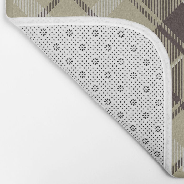 Modern Neutral Plaid Design Bath Mat Gallery Image 2