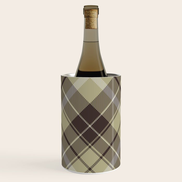 Modern Neutral Plaid Design Wine Chiller Gallery Image 1