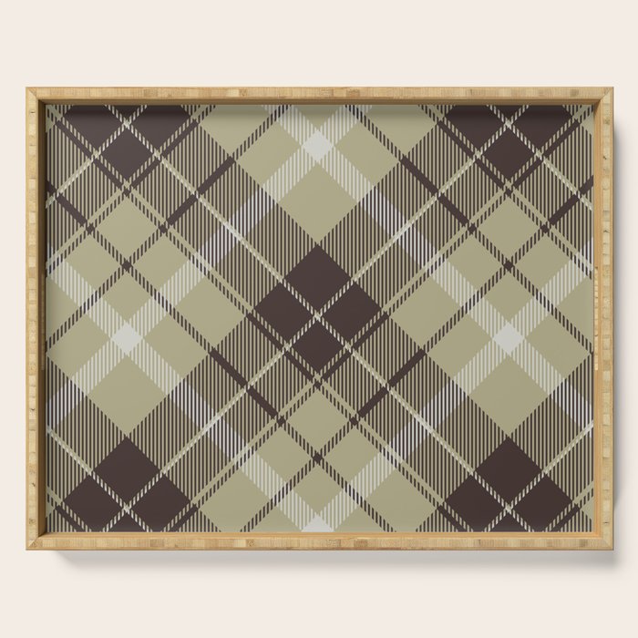 Modern Neutral Plaid Design Serving Tray Gallery Image 1