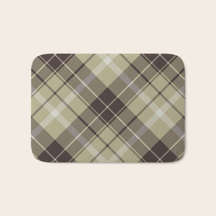 Modern Neutral Plaid Design Bath Mat Gallery Image 1