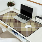 Modern Neutral Plaid Design Desk Mat Gallery Image 2