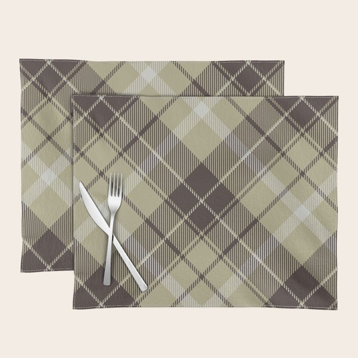 Modern Neutral Plaid Design Placemat Gallery Image 1