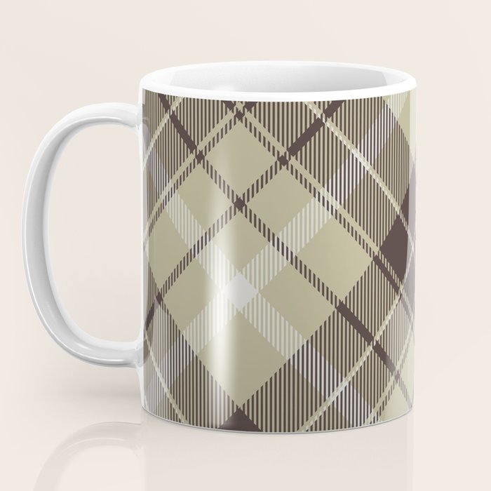 Modern Neutral Plaid Design Coffee Mug Gallery Image 3