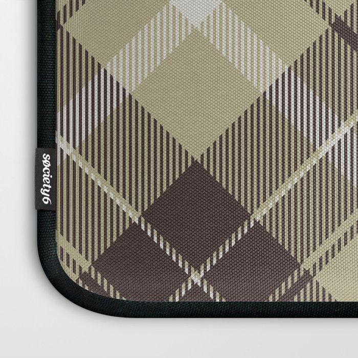 Modern Neutral Plaid Design Laptop Sleeve Gallery Image 3