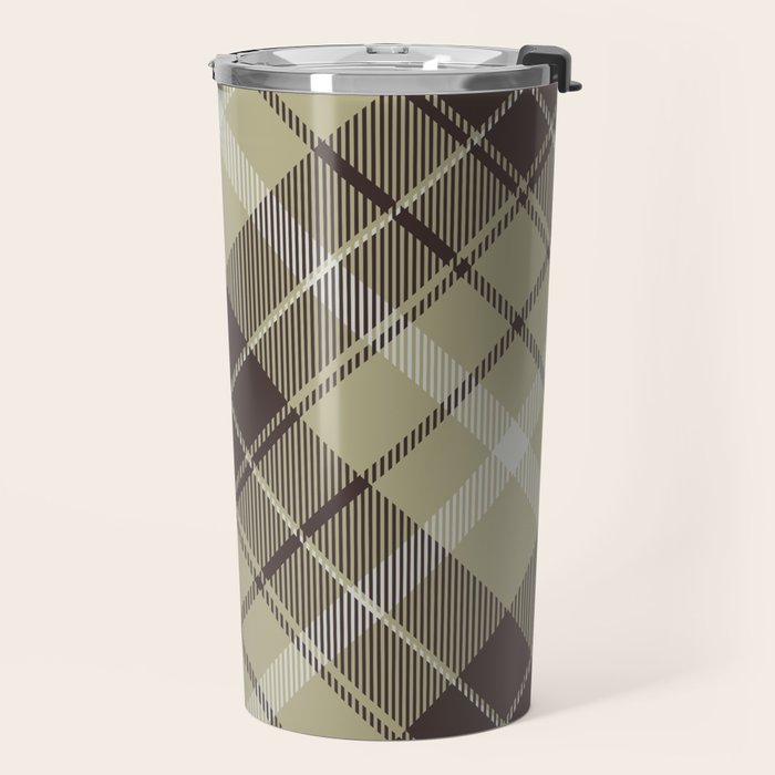 Modern Neutral Plaid Design Travel Mug Gallery Image 2