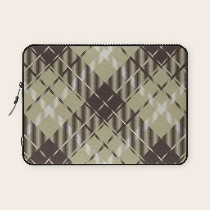 Modern Neutral Plaid Design Laptop Sleeve Gallery Image 1
