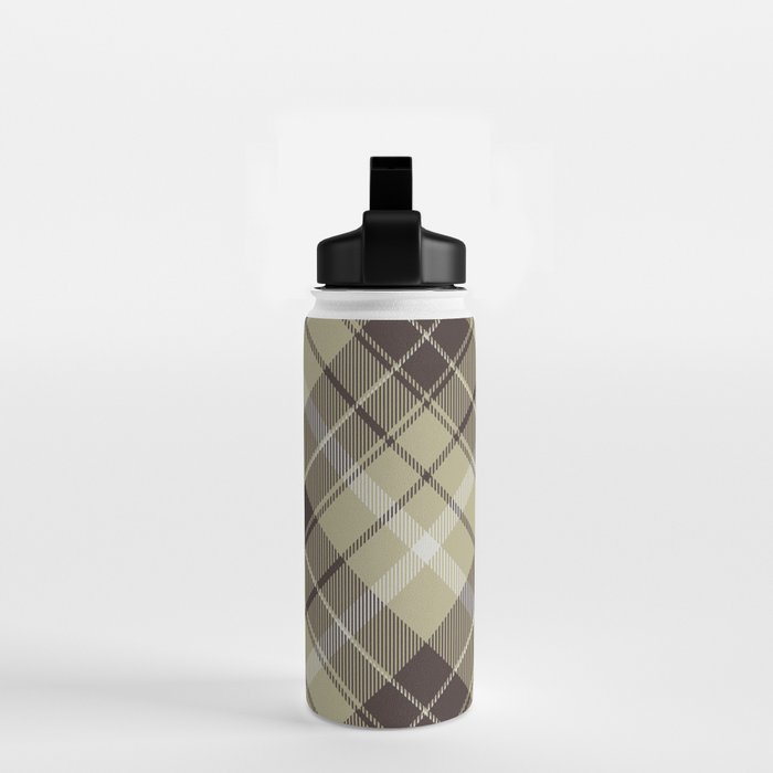 Modern Neutral Plaid Design Water Bottle Gallery Image 2