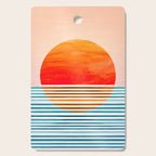 Minimalist Sunset 2 in Orange and Blue Cutting Board Gallery Image 1