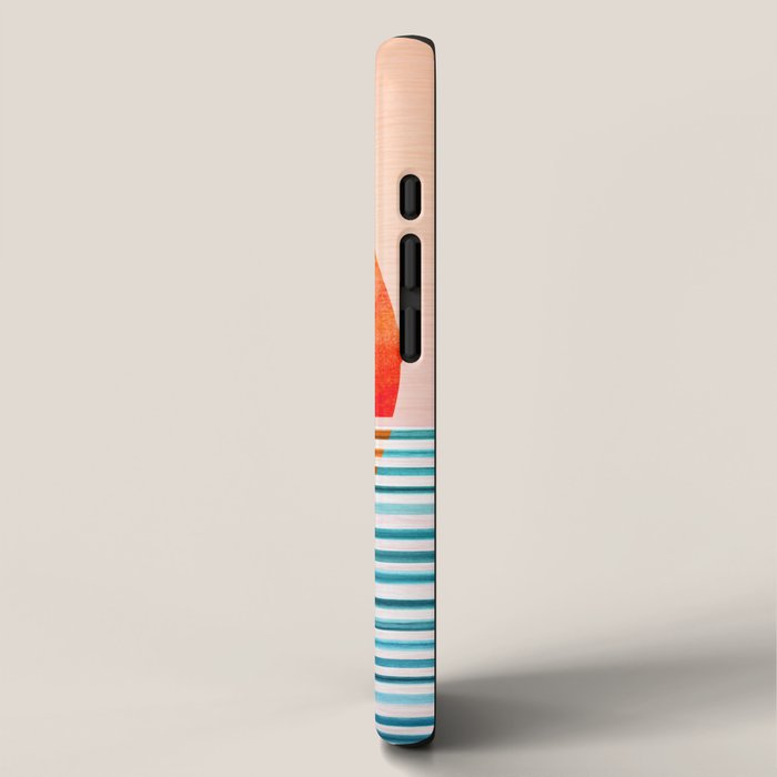 Minimalist Sunset 2 in Orange and Blue iPhone Case Gallery Image 2
