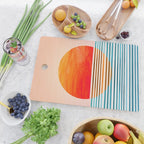 Minimalist Sunset 2 in Orange and Blue Cutting Board Gallery Image 2
