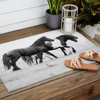 Free Rein - Black and White Photography Outdoor Rug Gallery Image 2