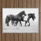 Free Rein - Black and White Photography Outdoor Rug Gallery Image 1