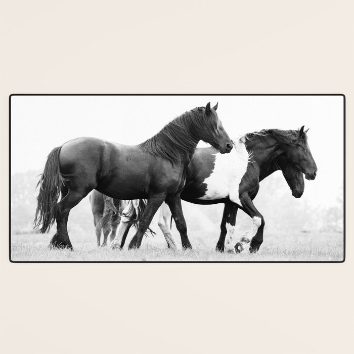 Free Rein - Black and White Photography Desk Mat Gallery Image 3