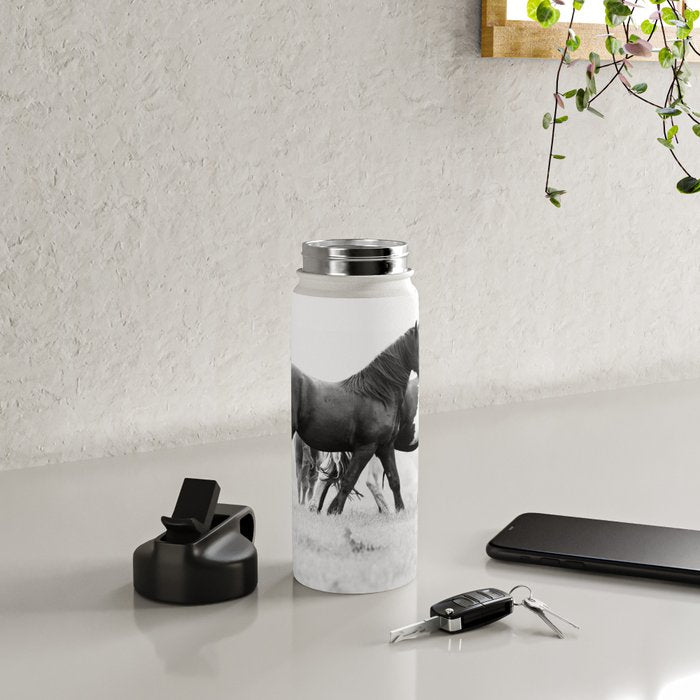 Free Rein - Black and White Photography Water Bottle Gallery Image 4