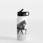 Free Rein - Black and White Photography Water Bottle Gallery Image 1