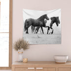 Free Rein - Black and White Photography Wall Tapestry Gallery Image 2