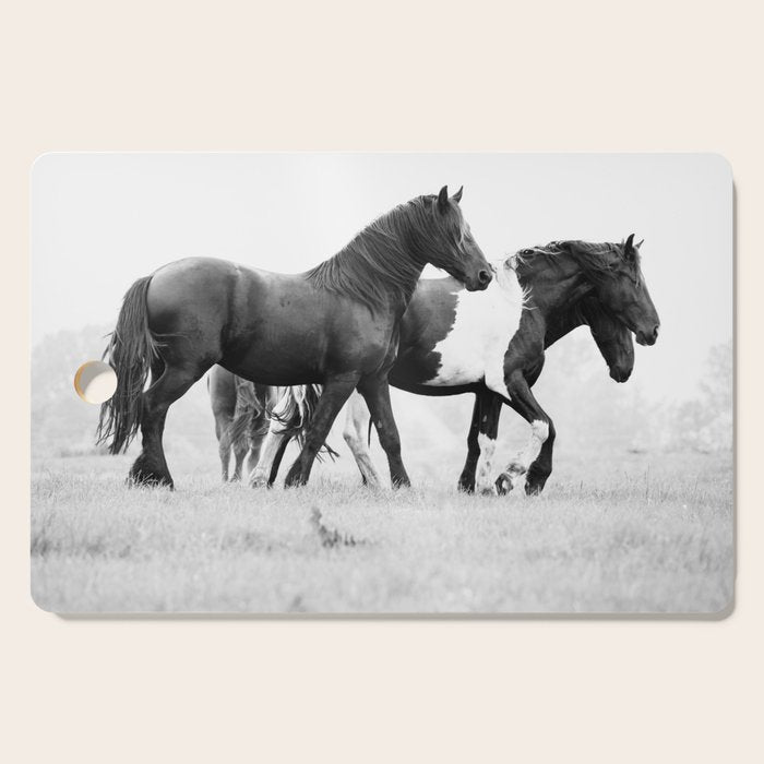 Free Rein - Black and White Photography Cutting Board Gallery Image 1