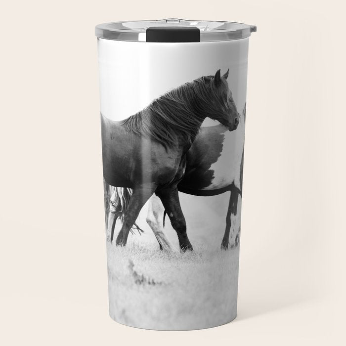 Free Rein - Black and White Photography Travel Mug Gallery Image 1