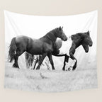 Free Rein - Black and White Photography Wall Tapestry Gallery Image 4