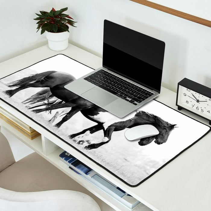 Free Rein - Black and White Photography Desk Mat Gallery Image 2