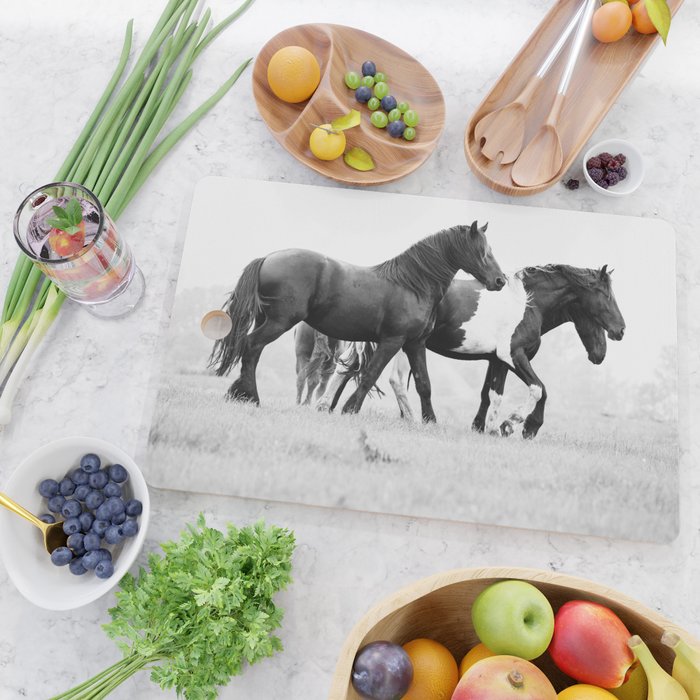 Free Rein - Black and White Photography Cutting Board Gallery Image 2