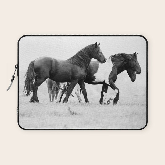 Free Rein - Black and White Photography Laptop Sleeve Gallery Image 1