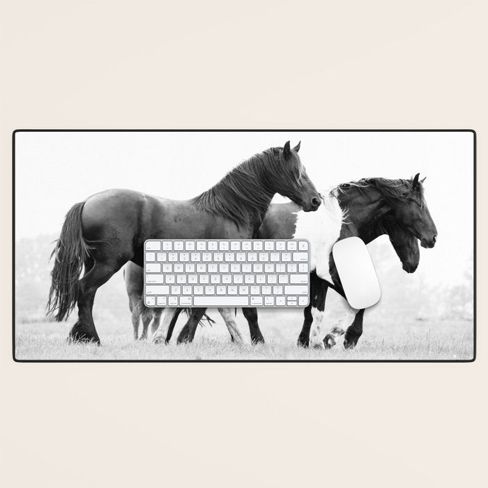 Free Rein - Black and White Photography Desk Mat Gallery Image 1