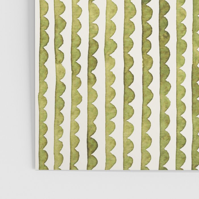 Small scalloped line in watercolor green Poster Gallery Image 3