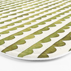 Small scalloped line in watercolor green Bath Mat Gallery Image 3