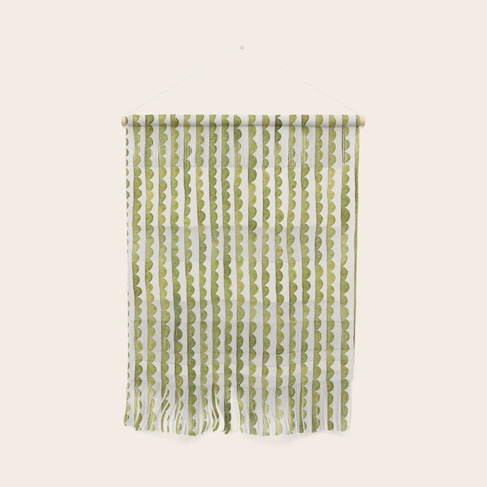 Small scalloped line in watercolor green Wall Hanging Gallery Image 1