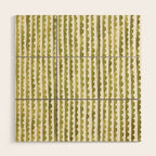 Small scalloped line in watercolor green Wood Wall Art Gallery Image 1