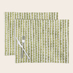 Small scalloped line in watercolor green Placemat Gallery Image 1