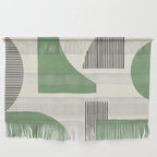 Abstract Lines Composition - Green Yellow Wall Hanging Gallery Image 1