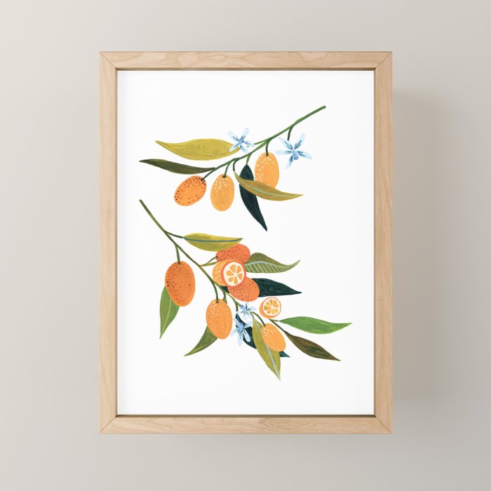 Kumquat Branch Mini Art Print Gallery Image 1