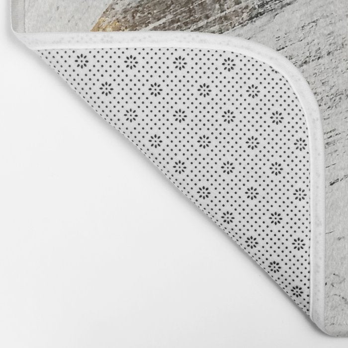 Armor [9]: a minimal abstract piece in black white and gold by Alyssa Hamilton Art Bath Mat Gallery Image 2