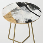 Armor [9]: a minimal abstract piece in black white and gold by Alyssa Hamilton Art Side Table Gallery Image 2
