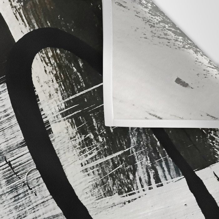 Armor [9]: a minimal abstract piece in black white and gold by Alyssa Hamilton Art Wall Tapestry Gallery Image 3