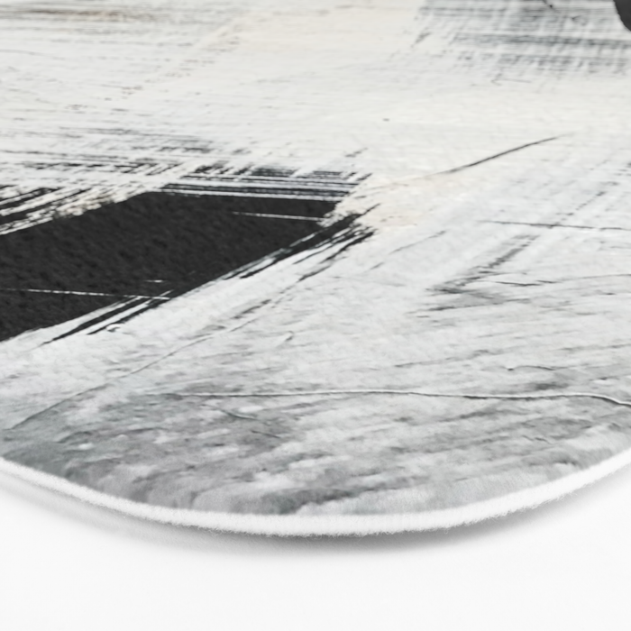 Armor [9]: a minimal abstract piece in black white and gold by Alyssa Hamilton Art Bath Mat Gallery Image 3