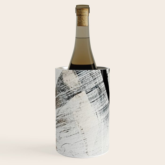 Armor [9]: a minimal abstract piece in black white and gold by Alyssa Hamilton Art Wine Chiller Gallery Image 1